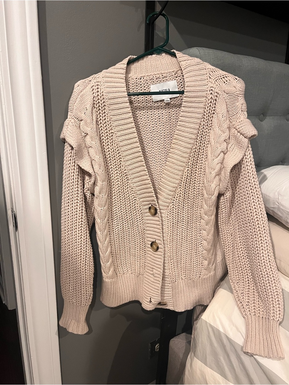 Pistola oversized Cream Chunky Cable Knit Cardigan with Buttons